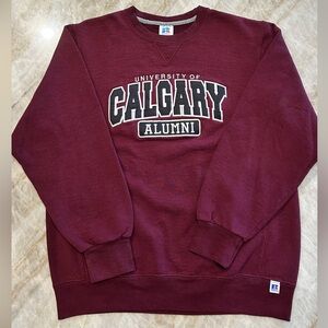 University of Calgary Alumni Crewneck Sweatshirt Maroon | Appliqué & Embroidered